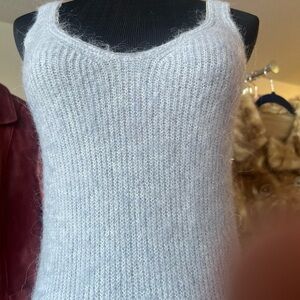 Zara Light Blue Alpaca Wool Blend Knit Dress